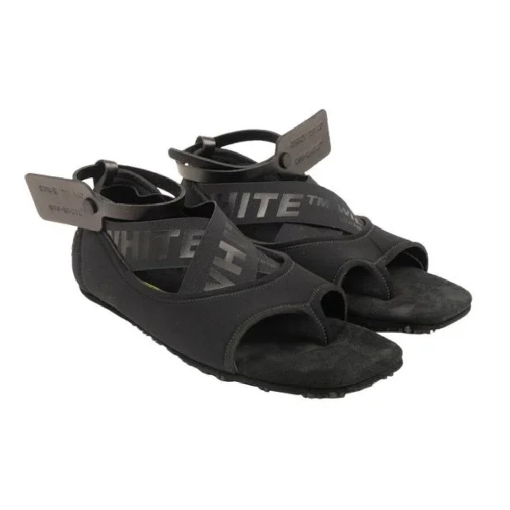 Off-White C/O Virgil Abloh Yoga Flat Shoes Sandals - Black - Picture 2 of 10